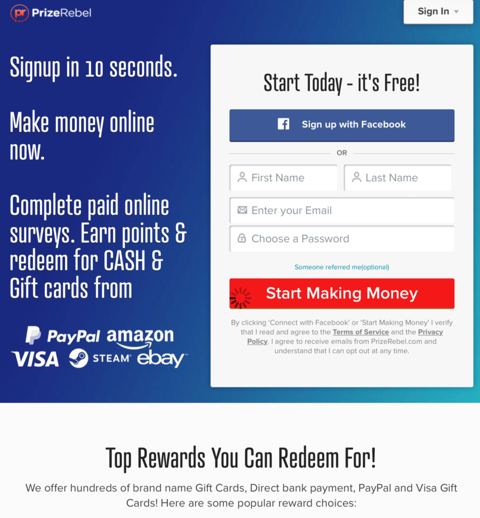 Is Prizerebel Legit Or Scam Review May 2019 - prizerebel is a reward site where you make money by taking surveys signing up for offers and watch a few videos to earn points