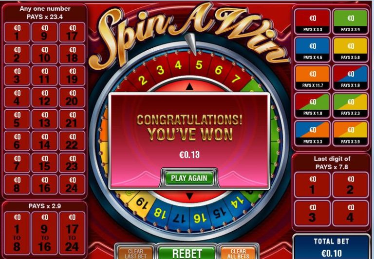 spin and win casino game